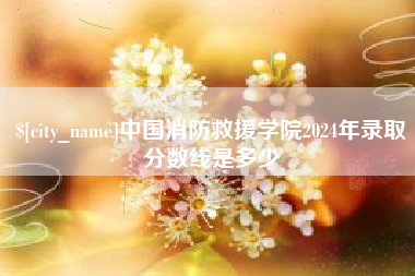 镇江中国消防救援学院2024年录取分数线是多少