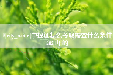 镇江中控证怎么考取需要什么条件2024年的
