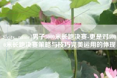 镇江男子5000米长跑决赛-更是对5000米长跑决赛策略与技巧完美运用的体现