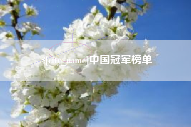 镇江中国冠军榜单