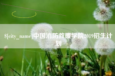 镇江中国消防救援学院2019招生计划