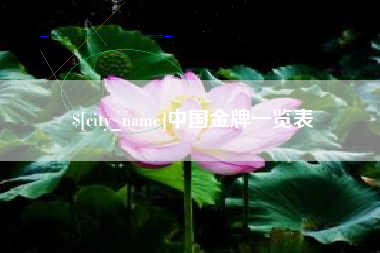 镇江中国金牌一览表