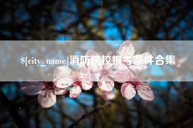 镇江消防院校报考条件合集